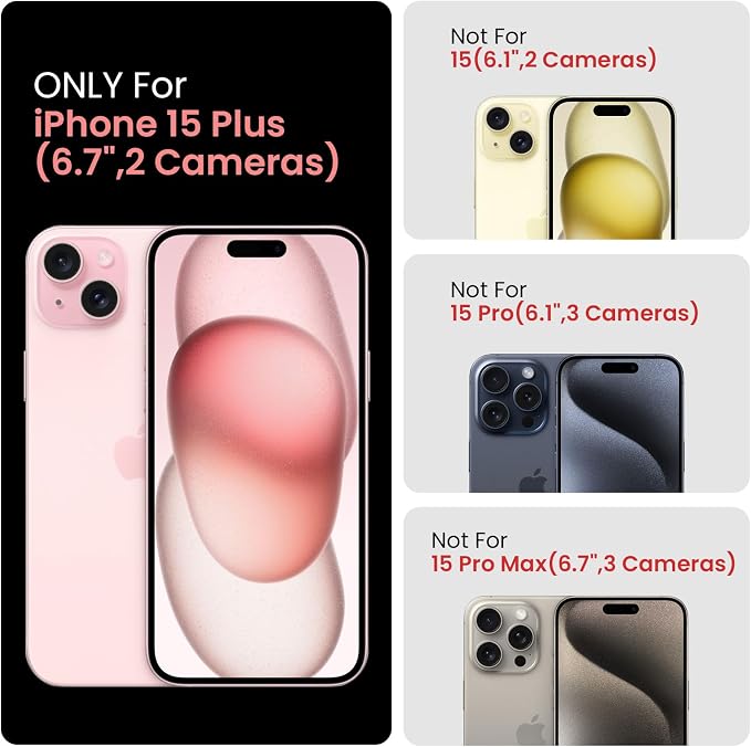 FireNova Designed for iPhone 15 Plus Case, Silicone Case with, Soft