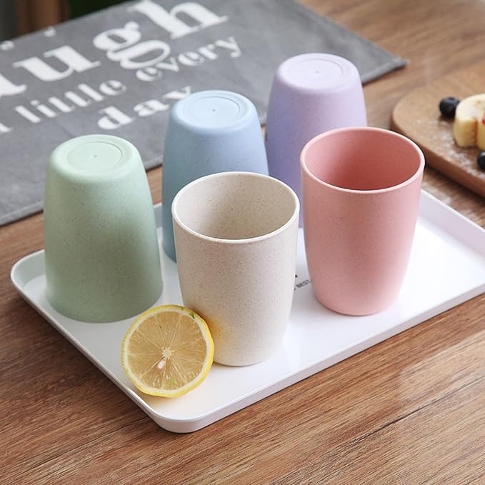 Wheat Straw Cups set of 4, Unbreakable Drinking Cup, Reusable Cups, Dishwasher