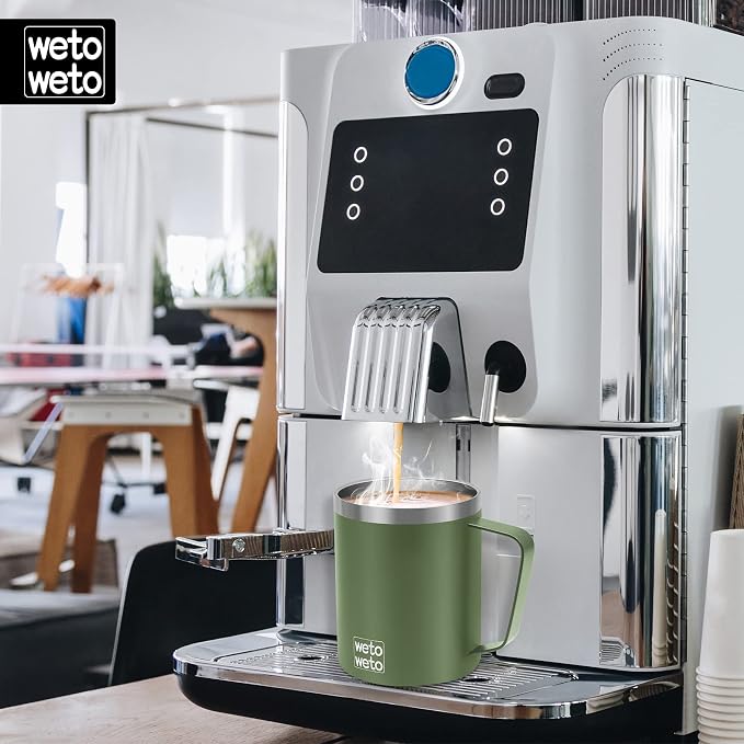 WETOWETO 14 oz Coffee Mug, Vacuum Insulated Camping Mug