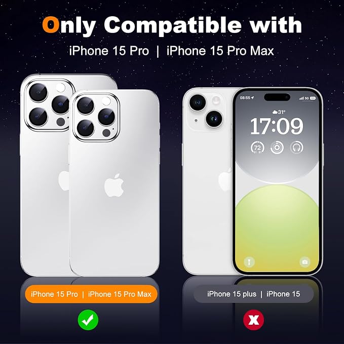 Hoerrye for iPhone 15 Pro Max/iPhone 15 Pro Camera Lens Protector 9H Tempered
