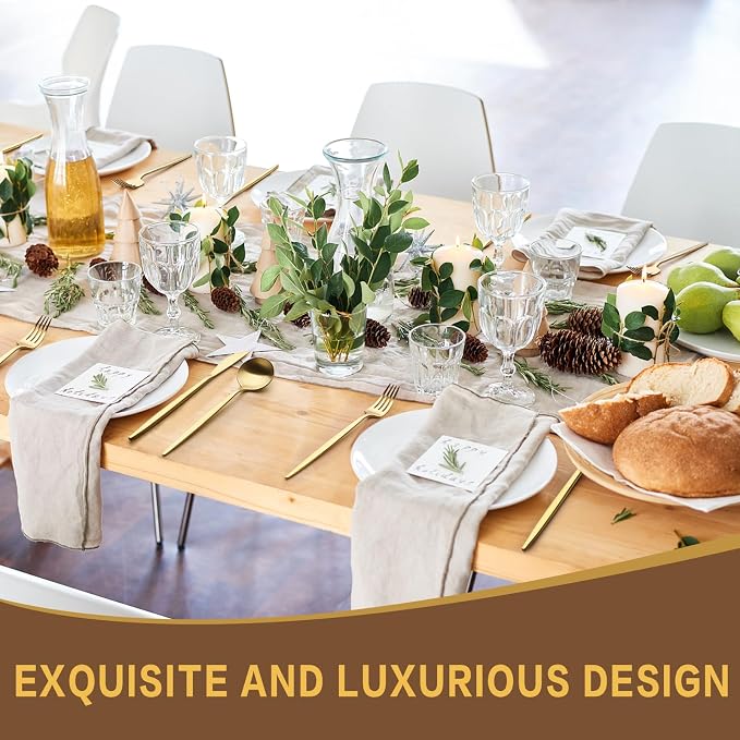 30-Piece Gold Silverware Set, Flatware Set