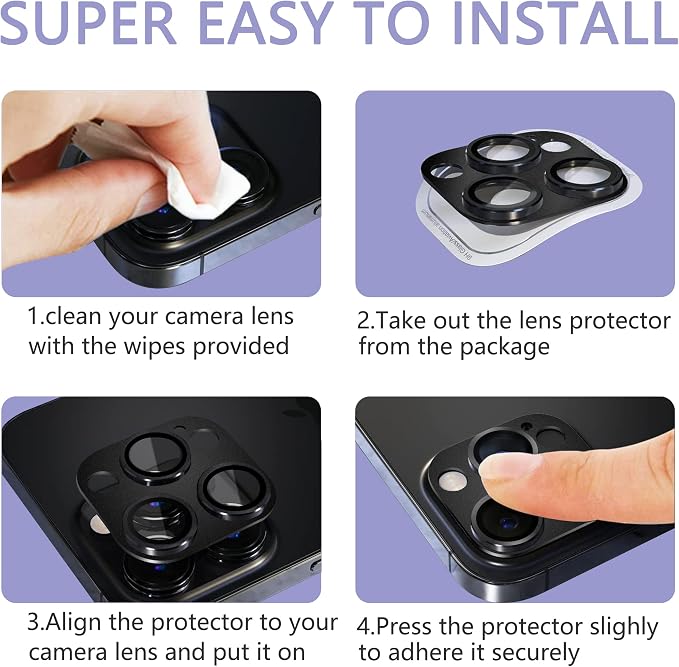 2 Pack Camera Lens Protector for iPhone 14 Pro/iPhone 14 Pro Max, AR Tempered