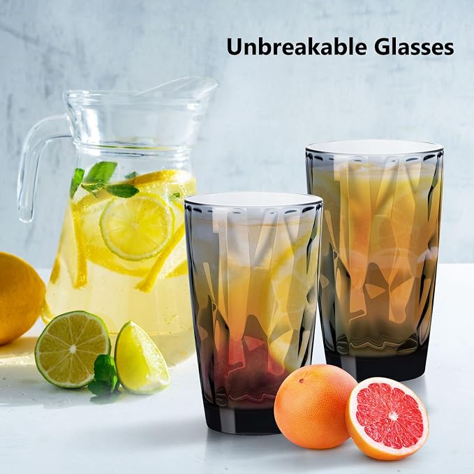 Topsky 16oz Plastic Tumblers Drinking Glasses Set of 4, Outdoor&Indoor
