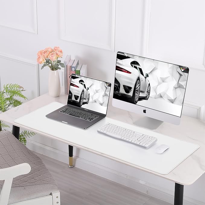AFIING Leather Desk pad Protector, Large Non-Slip Office Desk Mat