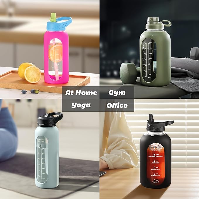 CIVAGO 64 oz Glass Water Bottle