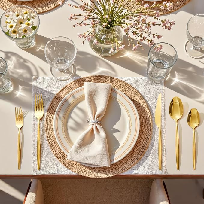 18/10 Silverware Set for 4, 20 Piece Gold Stainless Steel Flatware Cutlery |