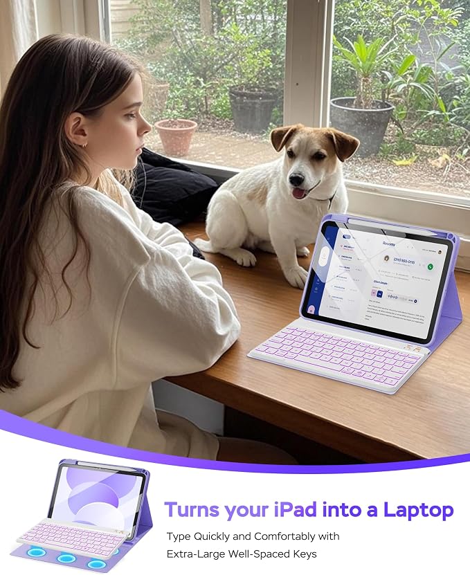 Folio Keyboard Case for iPad 10th Gen 10.9 inch and iPad 11th, Magnetic