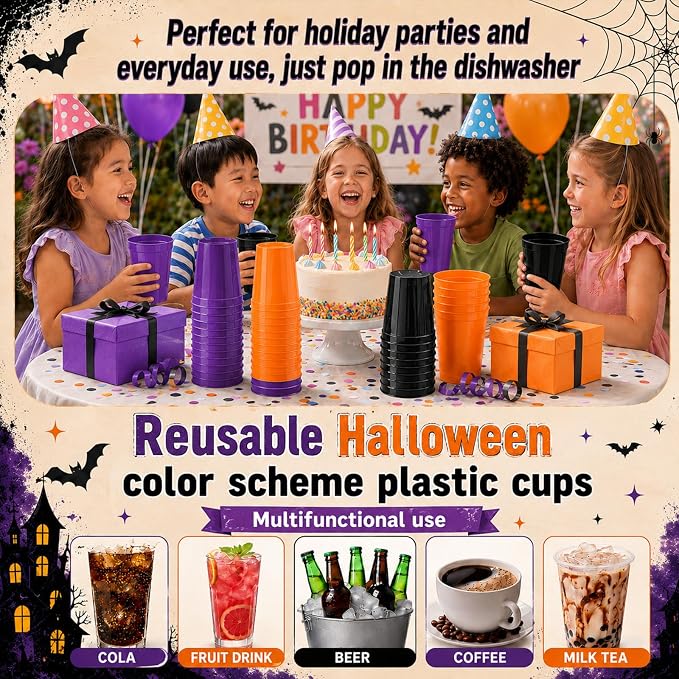 Yungyan 100 Pack 16 oz Stadium Cups Reusable Plastic Cups Blank Drink Stadium