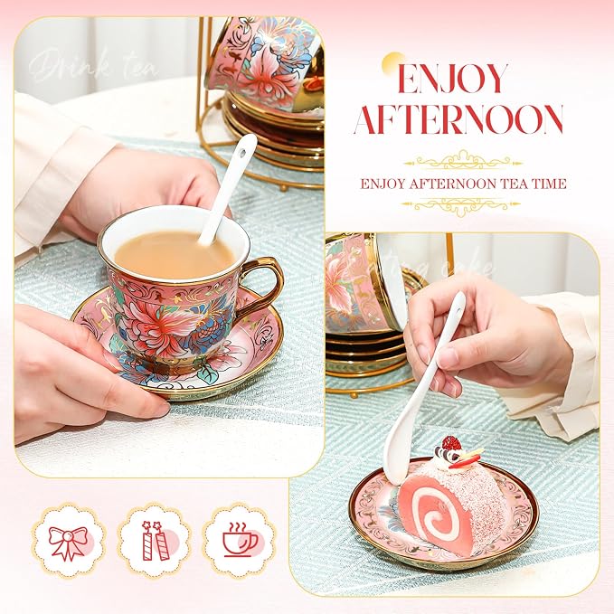 20 Pcs Porcelain Tea Set for Adults