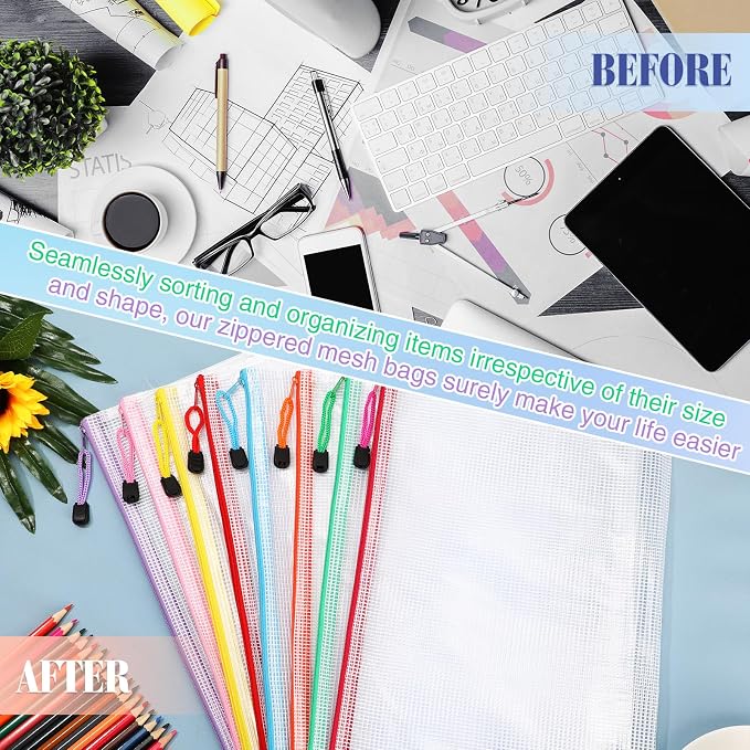 Jetec 32 Pcs Mesh Zipper Bags Toy Storage Bikini Organizer Bag Bolsas Para