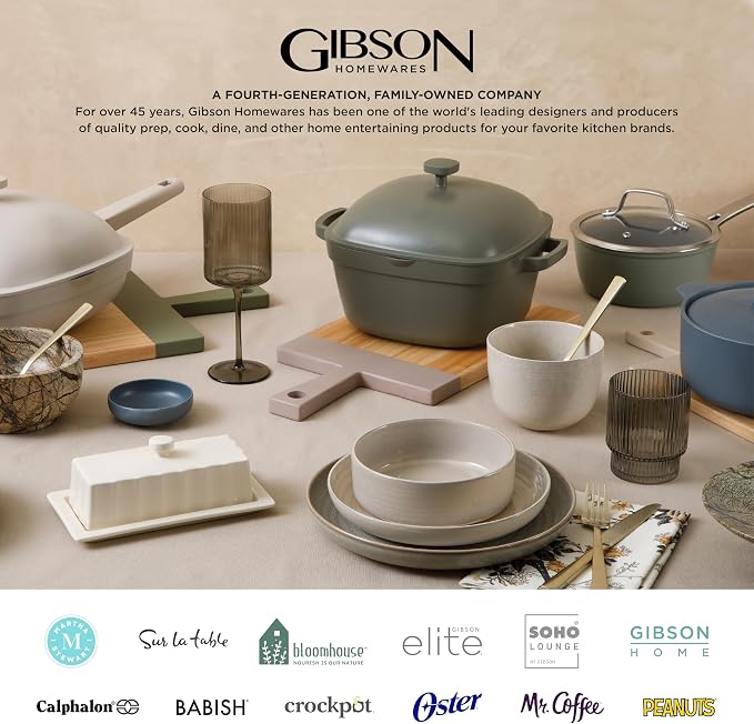 Gibson Elite Soho Lounge 16-Piece Round Reactive Glaze Stoneware Dinnerware Set