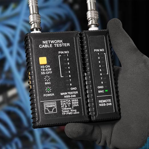 Dual-Function Coaxial & RJ45 Network Cable Tester