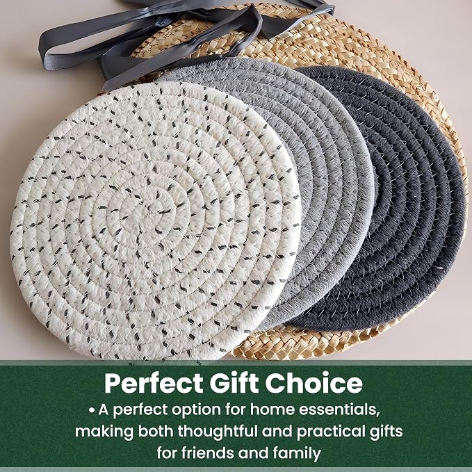 8 Inch Trivets for Hot Dishes, Hot Pots and Pans, Large Coaster for Kitchen
