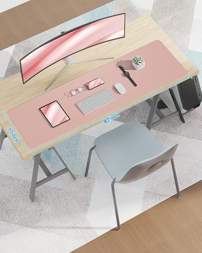 Leather Desk pad Protector, Large Desk mat, Mouse pad, Non-Slip Desk pad