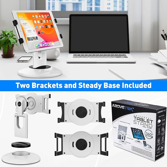 AboveTEK Retail Kiosk iPad Stand, 360° Rotating Commercial POS Tablet Stand
