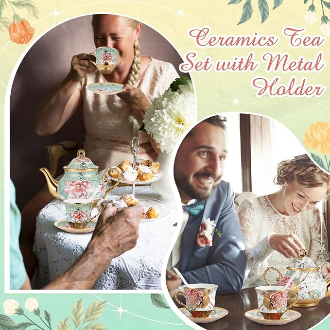 Zhehao 40 Pcs Porcelain Tea Set