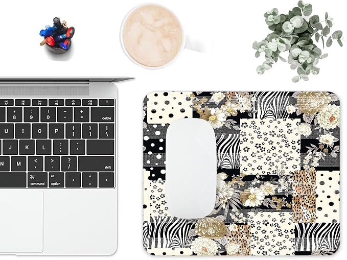 Mouse Pad, Cute Black Polka Dot Lattice Mouse Pads
