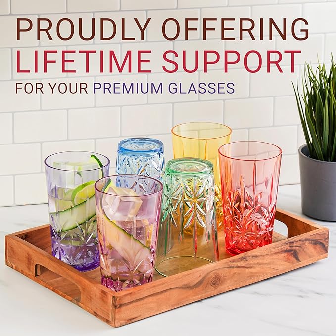 Bravario Royal Plastic Drinking Tumbler, Dishwasher-Safe BPA-Free Durable Mixed