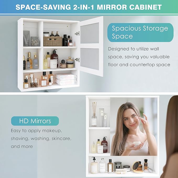Bathroom Mirror Cabinet Wall Mounted