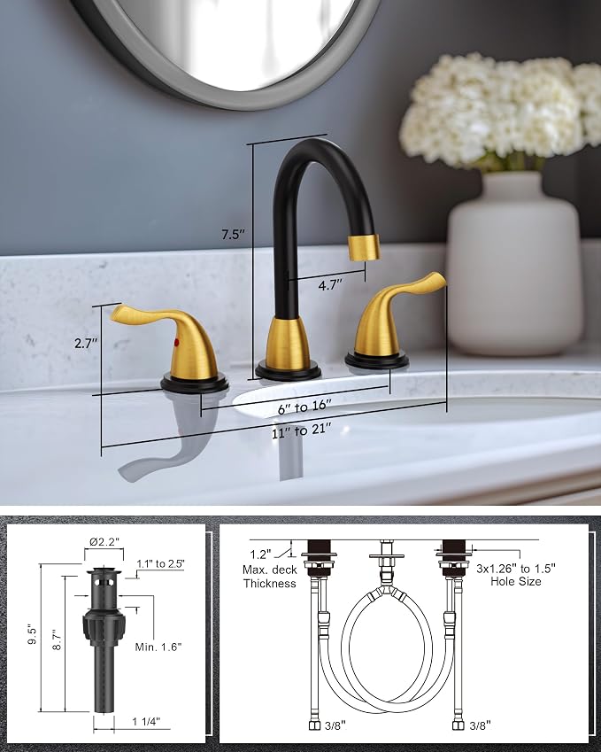 Bathroom Sink Faucet 3 Hole