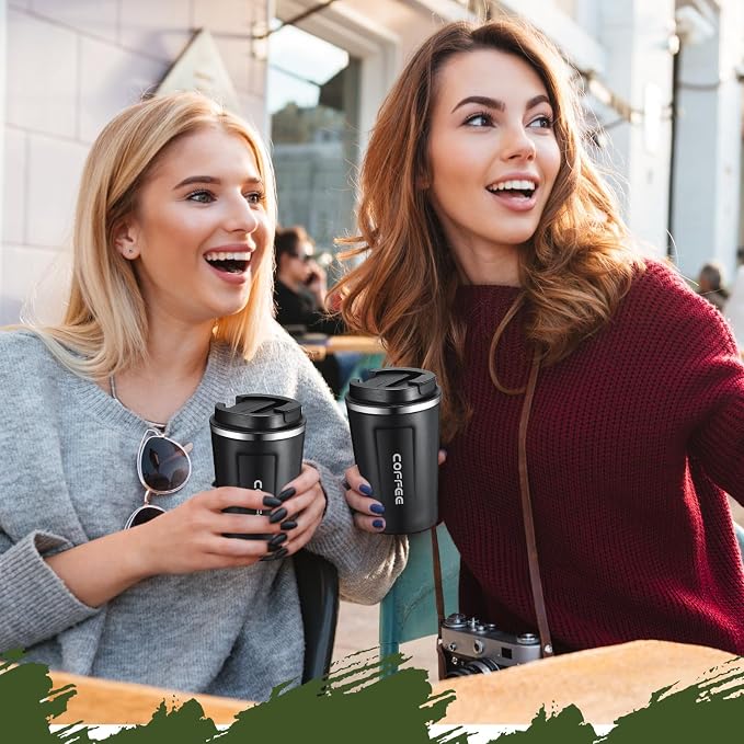 Sieral 4 Pcs 13 oz Travel Coffee Mug Insulated Reusable Coffee Cups