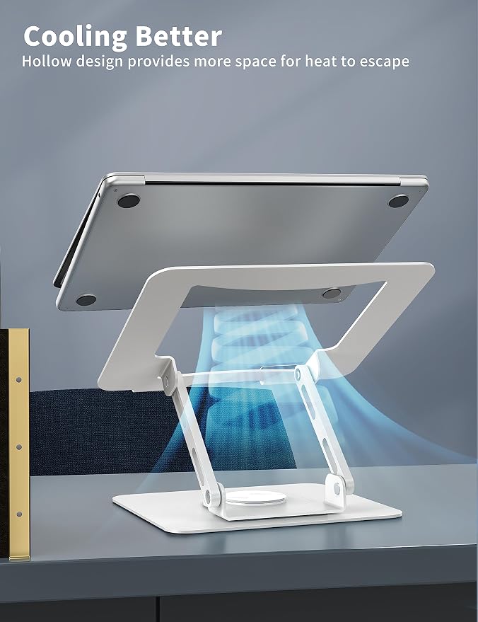 SOUNDANCE Laptop Stand with 360° Rotating Base, Ergonomic Computer Riser