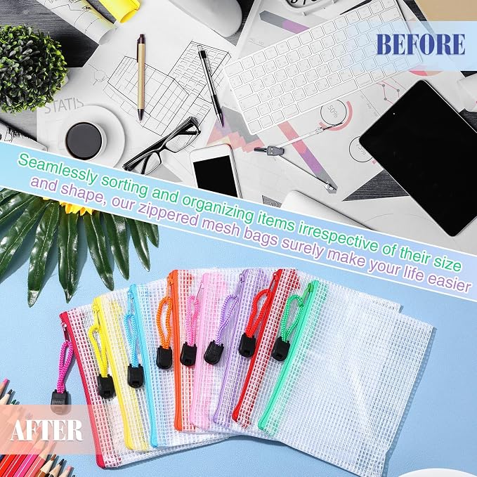 Jetec 32 Pcs Mesh Zipper Bags Toy Storage Bikini Organizer Bag Bolsas Para