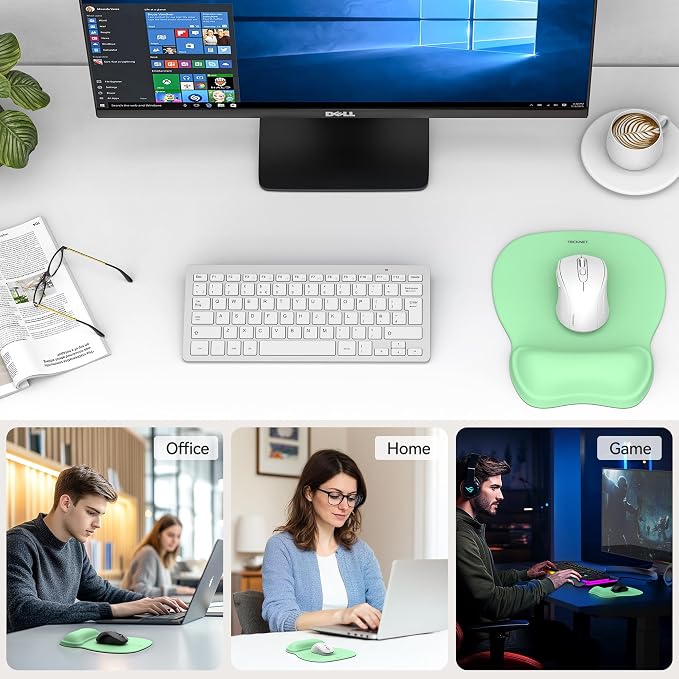 TECKNET Gel Mouse Pad with Wrist Rest, Ergonomic Office Mousepad with Wrist