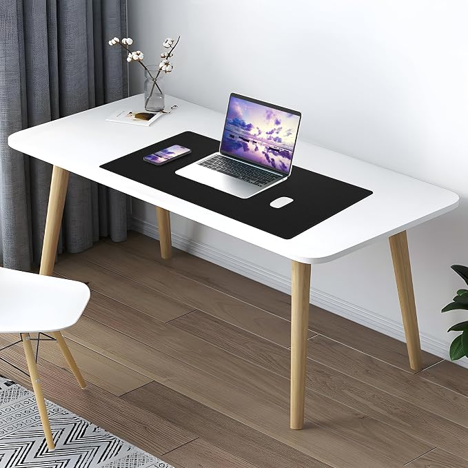AFIING Dual-Sided Desk Pad, Natural Cork & PU Leather, Desk Mat Protector