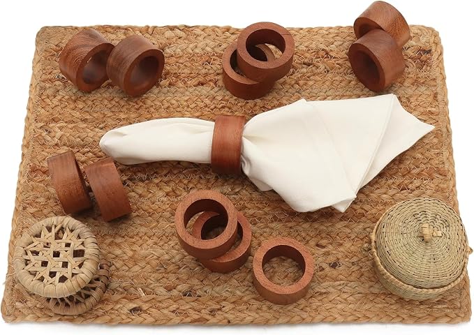 Napkin Rings for Dining Table, Classic Farmhouse Style, Holiday and Party Decor