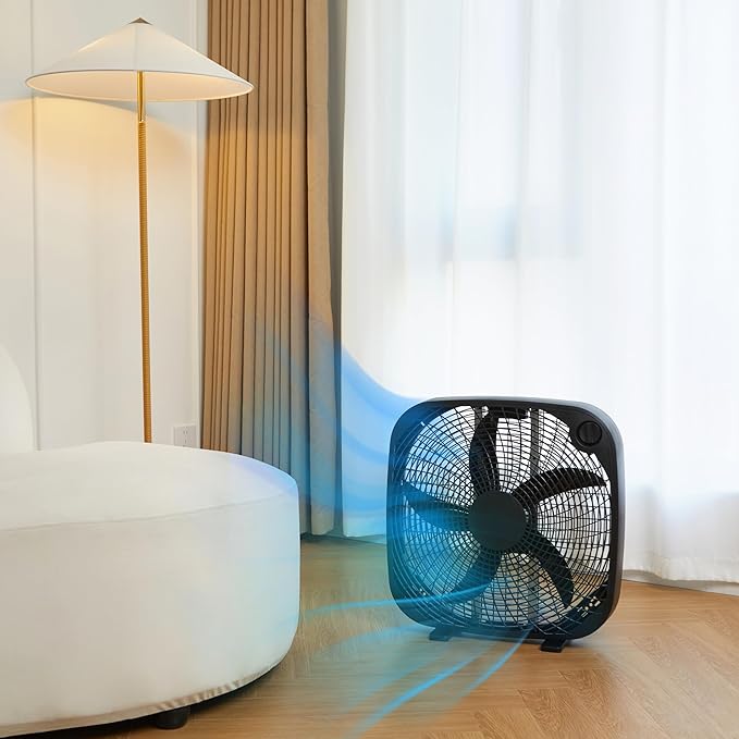 Amazon Basics 3 Speed Box Fan, Indoor Electric Fan