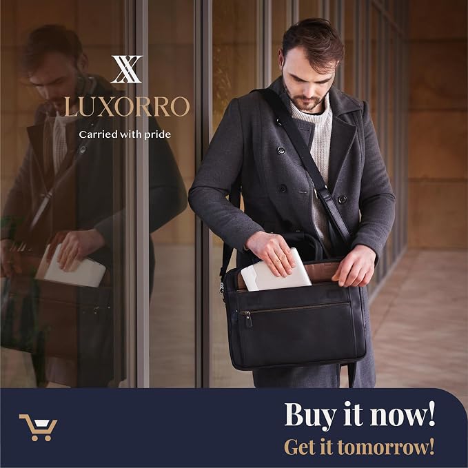 Luxorro Full Grain Leather Briefcase