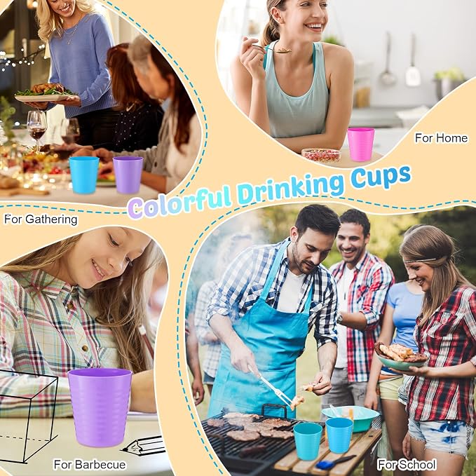 Eccliy 36 Pcs Kids Cups Bulk, 8 oz Plastic Toddler Drinking Cups Unbreakable