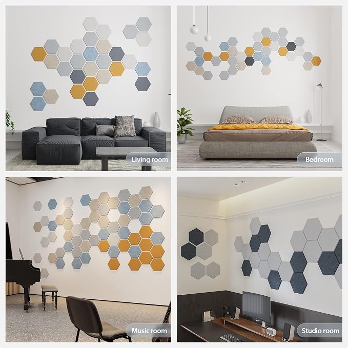12 Pack Acoustic Panels Self Adhesive Sound Proof Foam, High Density Sound