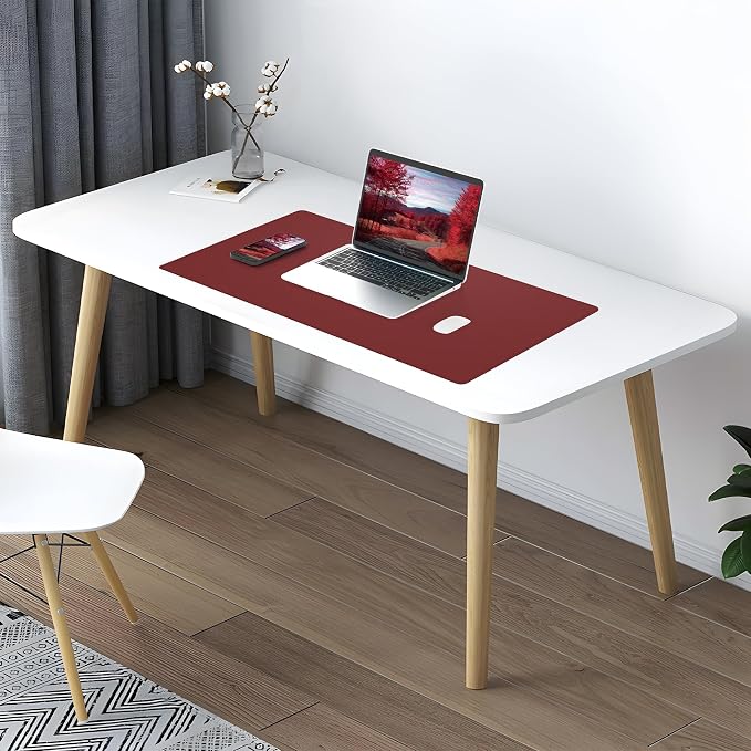 AFIING Leather Desk pad Protector, Large Desk mat