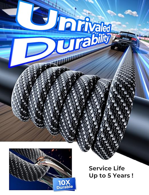 SHEZI 4-in-1 USB C Cable 240W 5FT Flat Nylon Braided Multi Charger Cord Wire