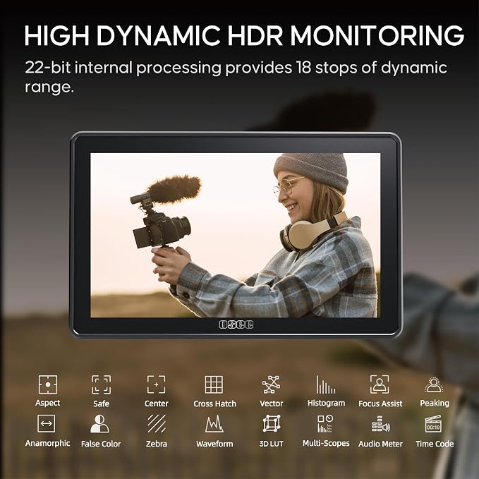 Osee G7 Pro 7 Inch Touchscreen Camera Monitor, 3000Nits HDR Field Monitor