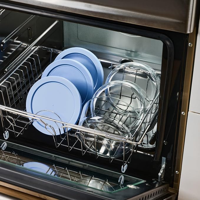 6-Piece Glass Food Storage Containers Set | 4-Cup, Leakproof | Microwave