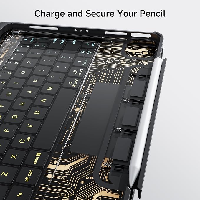 iPad Keyboard Case for 2024 M4 iPad Pro 13 inch, Magic Wireless Keyboard