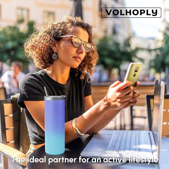 Volhoply 4 Pack Skinny Tumblers