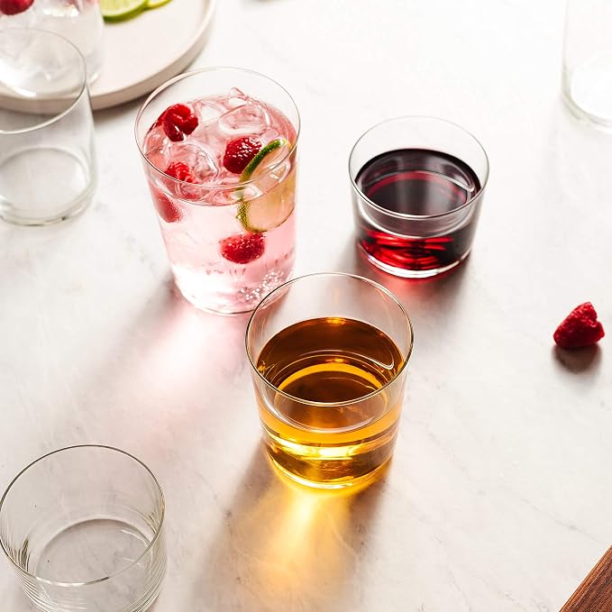 Libbey Café Tumbler Glass Set of 8, Dishwasher Safe Glass Cups Set, Versatile