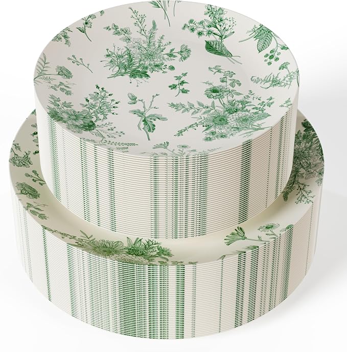 Trendables 40 Piece Plastic Disposable Plates Set