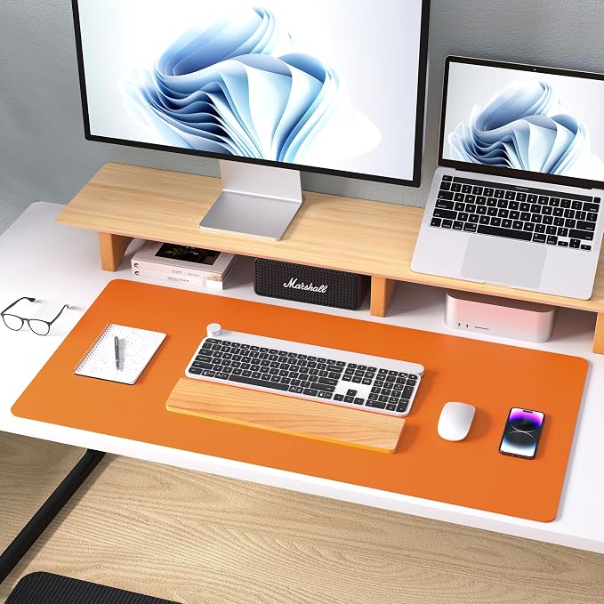 Aothia Leather Desk Pad Protector, Mouse Pad, Office Desk Mat, Non-Slip PU