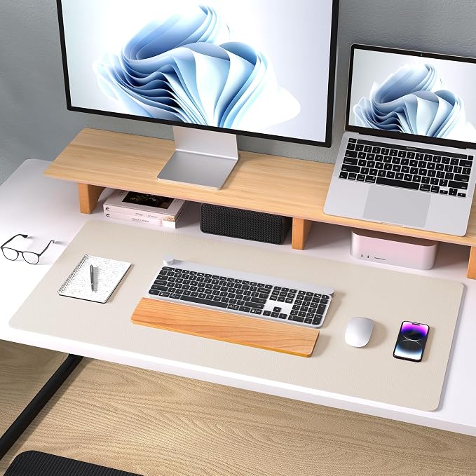 Aothia Large PU Leather Desk Pad Protector – Non-Slip Mouse Pad & Writing Mat