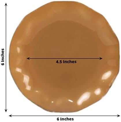 Efavormart 10 Pack | Gold 6" Round Plastic Dessert Salad Plates, Disposable