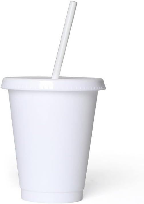 16 oz Reusable White Plastic Cups