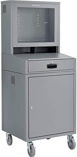 Global Industrial Mobile Security LCD Computer Cabinet Enclosure