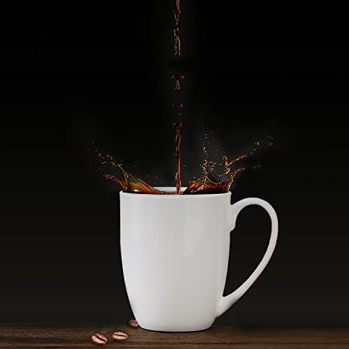 Chulan White Over 45% Bone Content Fine Bone China Coffee Mugs 10 oz,