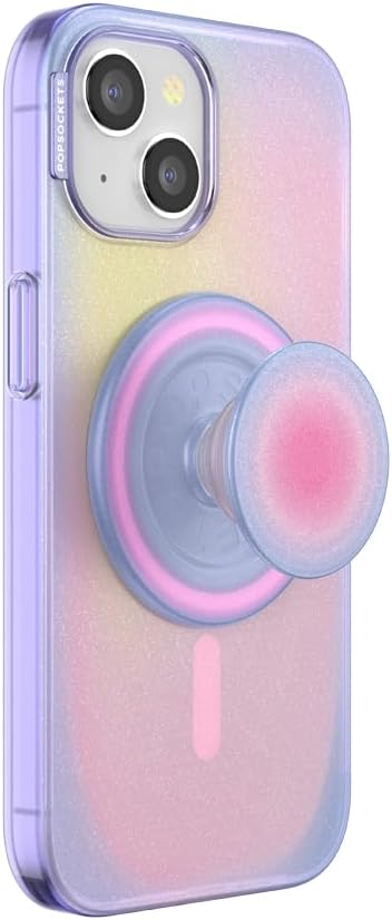 PopSockets iPhone 15 Case with Round Phone Grip Compatible with MagSafe