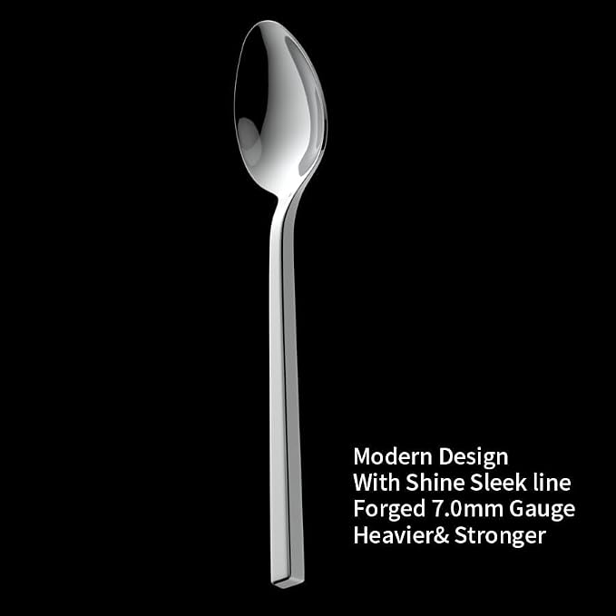 Alata Cube 40-Piece Forged Stainless Steel Flatware Set Cutlery Set, Mirror